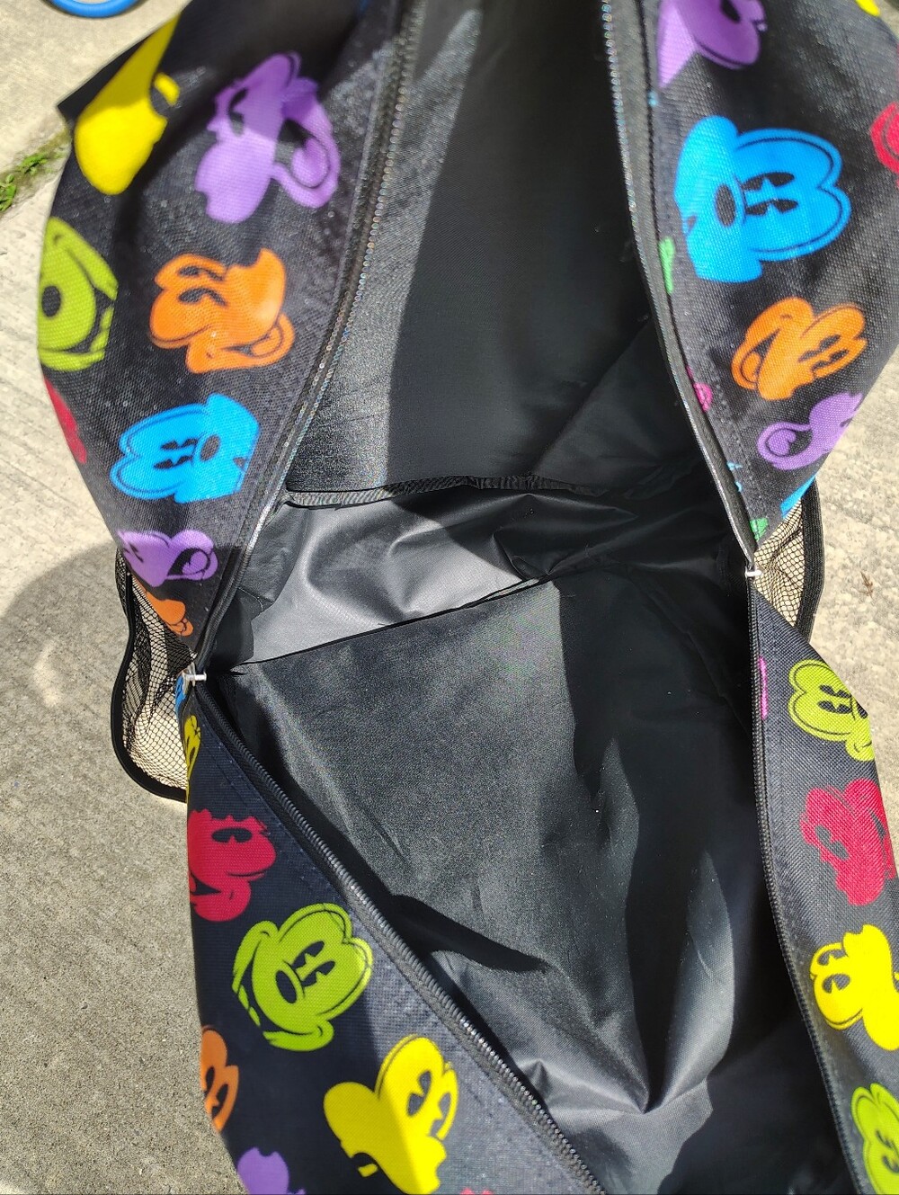 Authentic Disney Parks Mickey Mouse Black Multicolor Silhouette Large Backpack - Picture 7 of 12